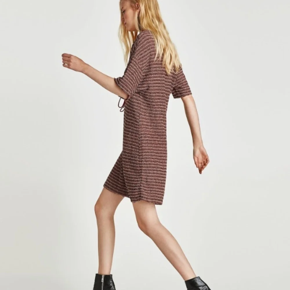 ZARA // soft knit front tie plunge mini dress